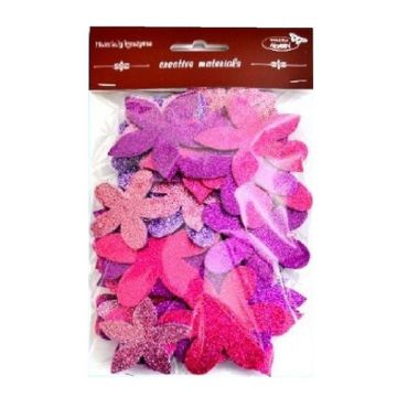 Kwiatki brokatowe 60szt