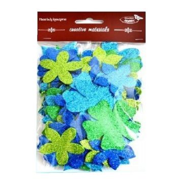 Kwiatki brokatowe 60szt