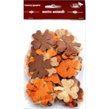 Koniczyny brokatowe tonacja brązowa 44szt