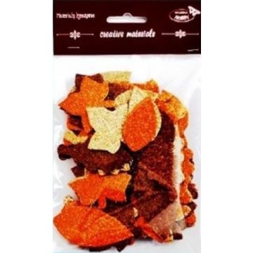 Listki brokatowe tonacja brązowa 60szt