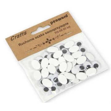 Ruchome oczka samoprzylepne 10x15mm 60szt