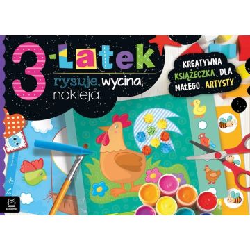 3-latek rysuje, wycina, nakleja