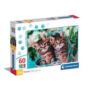 Puzzle 60 Super Kolor Lovely Kitty Twins