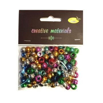 Koraliki metalowe 6mm 36g 150szt MIX