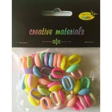 Koraliki plastikowe pastelowe 16x11mm 22g