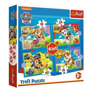 Puzzle 4w1 Biegnące Pieskii TREFL