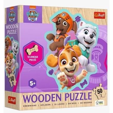 Puzzle 50 konturowe Wesoła gromadka piesków TREFL