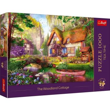 Puzzle 1000 Urocza chatka w lesie TREFL