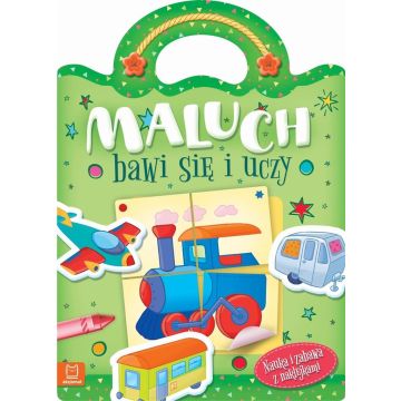 Maluch bawi się i uczy. Nauka i zabawa z naklejkam