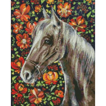 Diamentowa mozaika bez ramy - Wierny koń 40x50cm