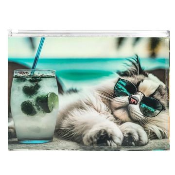Koperta A4 PP z nadrukiem zip Chillout Cat