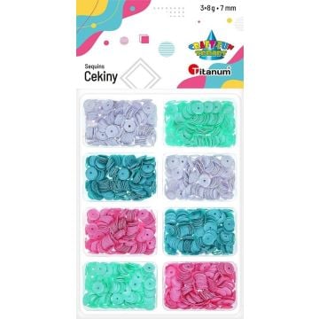 Cekiny 6mm okrągłe 4 kolorów 8x3g