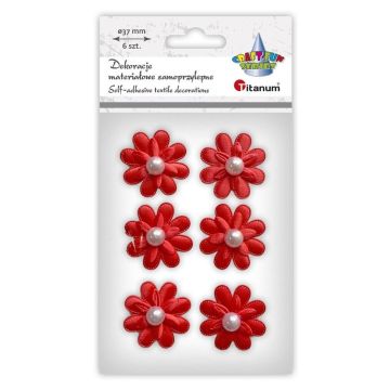 Dekoracje samoprzylepne 3D kwiaty czerwone 6szt