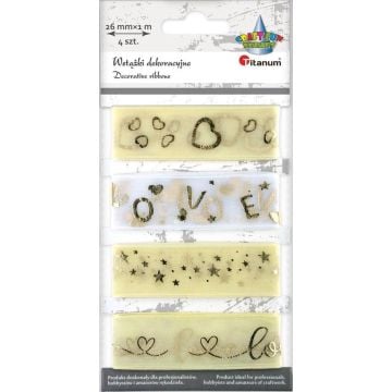 Wstążki z organzy 26mm x1m 4szt