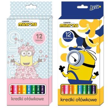 Kredki ołówkowe 12 kolorów Minionki