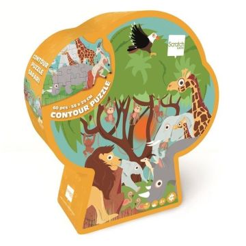 Puzzle 60 konturowe Safari