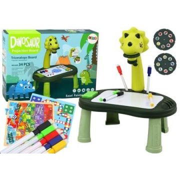Stolik z projektorem 2w1 zielony Dinozaur