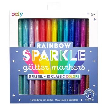 Flamastry brokatowe Rainbow Sparkle 15szt