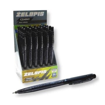 Żelopis Semi Gel czarny (24szt)