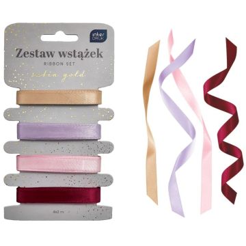 Zestaw wstążek 4x2m Satin Gold