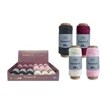 Sznurek na spulce 20m Satin Gold (12szt)