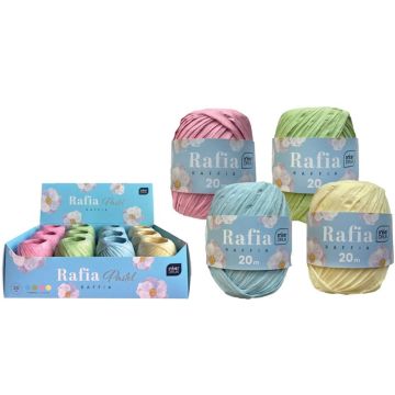 Rafia na szpulce 20m pastel (12szt)