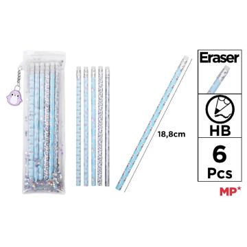 Zestaw ołówków z gumką w etiu Frosty