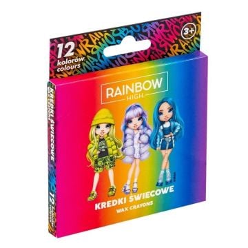 Kredki świecowe okągłe Rainbow High 12kol ASTRA