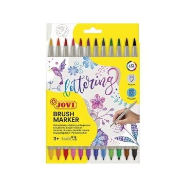 Flamastry dwustronne Brush 12szt JOVI