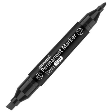 Marker per. dwustronny Twin czarny (12szt) MONAMI
