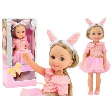 Lalka w różowej sukience 38cm
