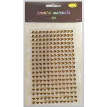 Stiker z kryształkami Serca cappucino 6mm 216szt