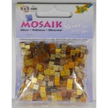 Mozaika kamyczki brokatowe 5x5mm brązowy