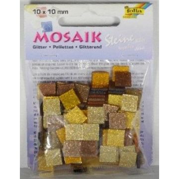 Mozaika kamyczki brokatowe 10x10mm brązowy
