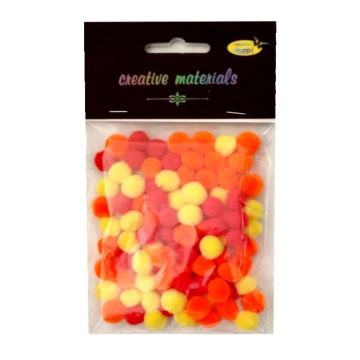 Pomopny akrylowe żółto-pomar-czerwona 10mm 100szt
