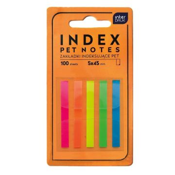 Zakładki indeksujące paski 5x45mm Pet neon