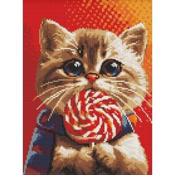 Diamentowa mozaika - Kot z cukierkami 30x40cm
