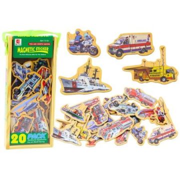 Magnesy drewniane Pojazdy 20szt