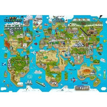 Puzzle 1000 8-BIT Mapa Świata