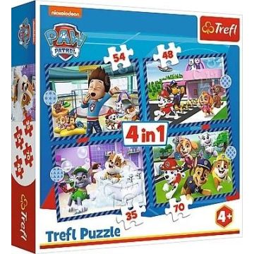 Puzzle 4w1 Psie sprawy TREFL