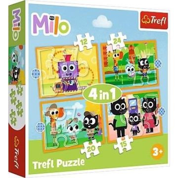 Puzzle 4w1 Poznaj Milo i jego przyjaciół TREFL