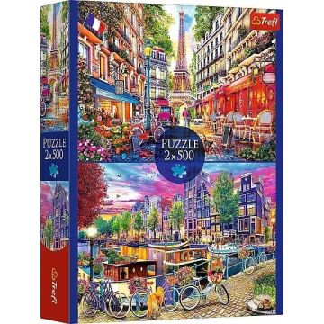 Puzzle 2x500 Europejskie stolice TREFL