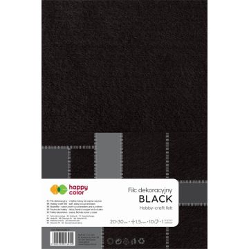 Filc dekoracyjny czarny 5szt HAPPY COLOR