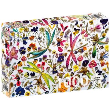 Puzzle 1000 Kwiaty i ważki
