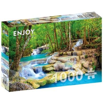 Puzzle 1000 Wodospady Erawan, Tajlandia