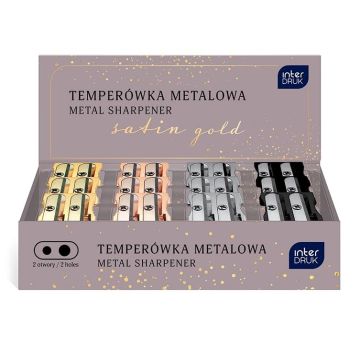 Temperówka podwójna metal Satin Gold (24szt)