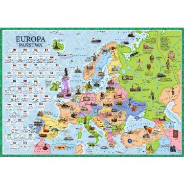 Mappuzzle Junior - Europa mapa polityczna - plakat