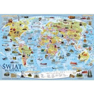 Mappuzzle Junior - świat mapa polityczna - plakat