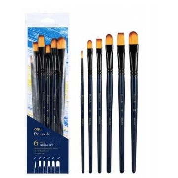 Zestaw pędzli Finenolo twardy nylon 6szt DELI