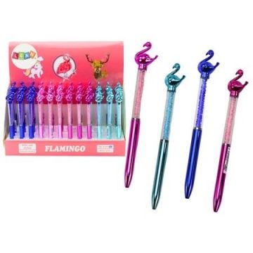Długopis z diamentami Flaming 0,7mm nieb. (48szt)
